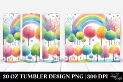 Colorful Pastel Rainbow Trees | 20 Oz Tumbler Product Image 1