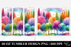 Colorful Pastel Rainbow Trees | 20 oz Tumbler Product Image 1