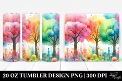Colorful Pastel Rainbow Trees | 20 Oz Tumbler Product Image 1