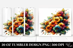 20 Oz Tumbler Sublimation | Colorful Small Stained with Product Image 1