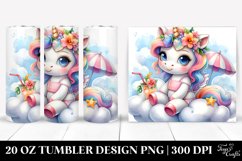 Cute Baby Unicorn in Watercolor | 20 Oz Tumbler Product Image 1