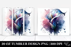 20 Oz Tumbler Sublimation | Colorful Calla Lily with Product Image 1