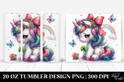 Clover Unicorn Baby. 20 Oz Tumbler Design Product Image 1