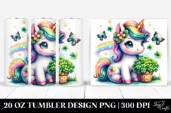 Clover Unicorn Baby. 20 Oz Tumbler Design Product Image 1