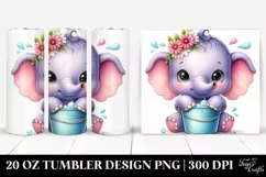 Colorful Baby Elephant 20 Oz Tumbler Product Image 1