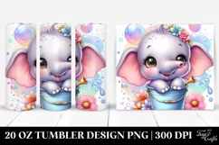 Colorful Baby Elephant 20 Oz Tumbler Product Image 1