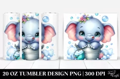 Colorful Baby Elephant 20 Oz Tumbler Product Image 1