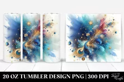 Colorful Blueis Gliterry Background with Golden Foil | 20 Oz Product Image 1