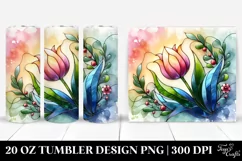 Colorful Stained Tulip | 20 Oz Tumbler Product Image 1