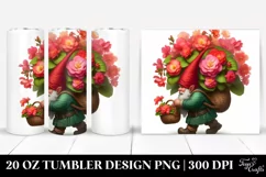Digital Painting Small Gnome Carrying Begonia Bouquet | 20 Product Image 1