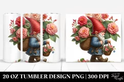 Digital Painting Small Gnome Carrying Begonia Bouquet | 20 Product Image 1