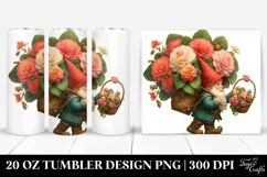 Digital Painting Small Gnome Carrying Begonia Bouquet | 20 Product Image 1