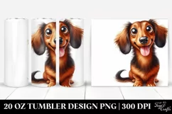 Watercolor Crazy Funny Dachshund Smiling | 20 oz Tumbler Product Image 1