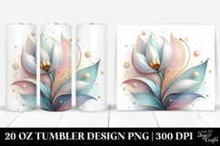Abstract Glossy Snowdrop Clipart 20 Oz Tumbler Product Image 1