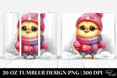 Cute Winter Baby Chicken | 20 oz Tumbler Product Image 1