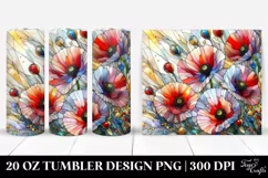 Colorful Poppy Stained | 20 oz Tumbler Product Image 1