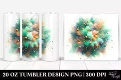 Colorful Greenish Particles with Foil | 20 Oz Tumbler Product Image 1