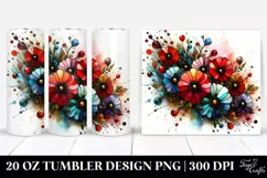 Colorful Poppy Stained | 20 oz Tumbler Product Image 1