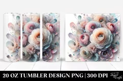 Abstract Shiny Ranunculus Clipart 20 Oz Tumbler Product Image 1