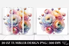 Abstract Shiny Ranunculus Clipart 20 Oz Tumbler Product Image 1