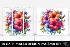 Colorful Hibiscus Bouquet | Tumbler Product Image 1