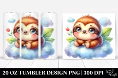Colorful Baby Sloth Cloud | 20 Oz Tumbler Product Image 1