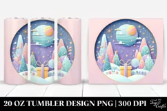 3D Gift Clipart in Pastel Colors, 20 Oz Tumbler Product Image 1
