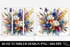 Abstract Gold Foil Iris Bouquet | 20 Oz Tumbler Product Image 1