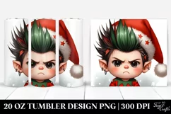 Angry Baby Elf with Santa Hat 20 Oz Tumbler Product Image 1