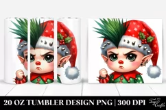 Angry Baby Elf with Santa Hat 20 Oz Tumbler Product Image 1