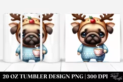 Expressive Pug with Winter Outfit 20 Oz Tumbler Product Image 1