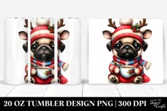 Expressive Pug with Winter Outfit 20 Oz Tumbler Product Image 1