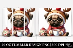 Expressive Pug with Winter Outfit 20 Oz Tumbler Product Image 1