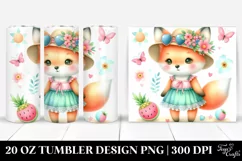 Colorful Baby Fox Dressed for Summer | 20 Oz Tumbler Product Image 1