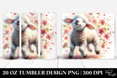 Lamb Tumbling with Spring Petals | 20 oz Tumbler Product Image 1