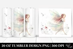 Whimsical Running Fairy Clipart, 20 Oz Tumbler Product Image 1