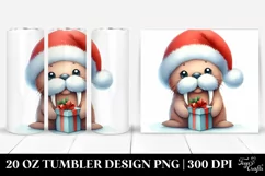 Expressive Walrus with Winter Outfit 20 Oz Tumbler Product Image 1