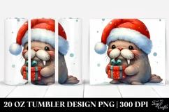 Expressive Walrus with Winter Outfit 20 Oz Tumbler Product Image 1
