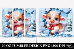 Baby Cow in a Winter Scene, 20 Oz Tumbler Product Image 1