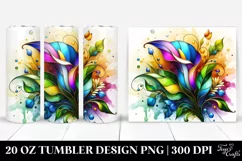 Colorful Stained Calla Lily | 20 oz Tumbler Product Image 1