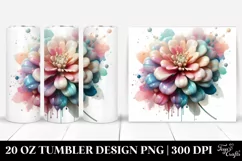 Abstract Pastel Zinnia Clipart 20 Oz Tumbler Product Image 1