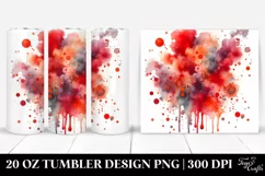Colorful Redish Particles with Drips | 20 Oz Tumbler Product Image 1