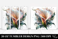 Calla Lily Watercolor Splash | Tumbler Product Image 1