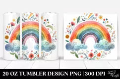 Colorful Rainbow Watercolor | 20 Oz Tumbler Product Image 1