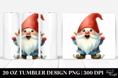 Simple Whimsical Gnome Clipart, High-Res 20 Oz Tumbler Product Image 1