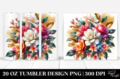 Vibrant Gardenia Bouquet | 20 Oz Tumbler Product Image 1