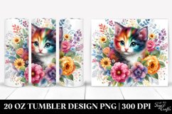 Colorful Kitten Floral | 20 Oz Tumbler Product Image 1