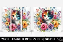 Colorful Kitten Floral | 20 Oz Tumbler Product Image 1