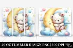 Cute Baby Bear on the Moon | 20 Oz Tumbler Product Image 1