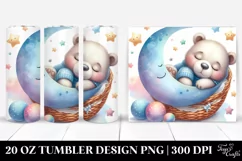 Cute Baby Bear on the Moon | 20 Oz Tumbler Product Image 1